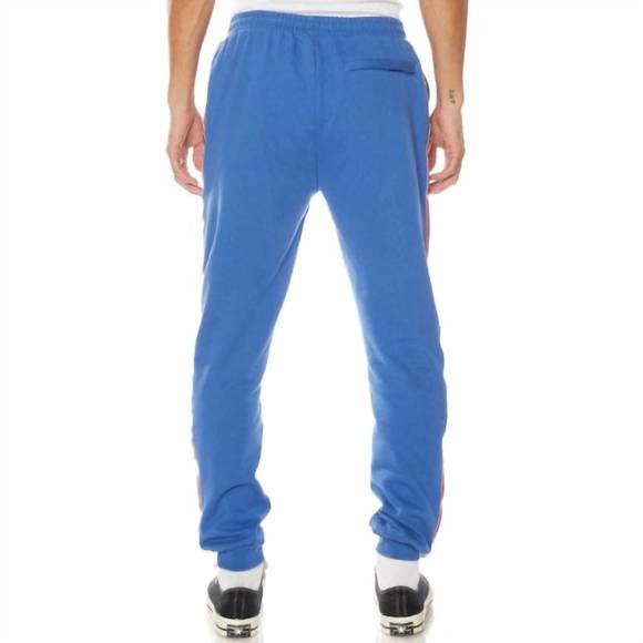 NEW KAPPA men's logo tape danira trackpants in blue/grey/red - Picture 4 of 4